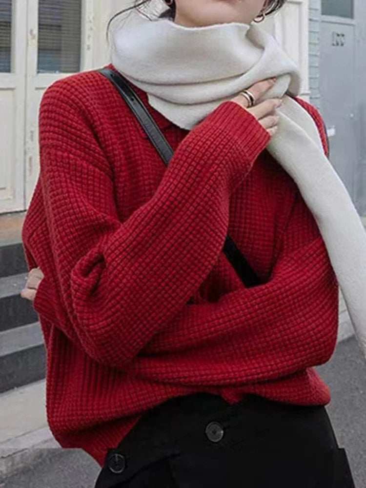 Gezellig casual damesvest/trui met ritssluiting en omslagkraag