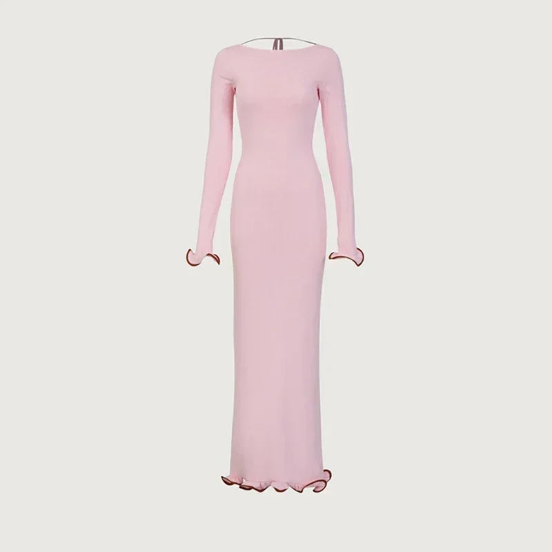 TARUXY "Sara" Gebreide Mini-jurk voor Dames - Elegante Contrastkleur Trui-jurk