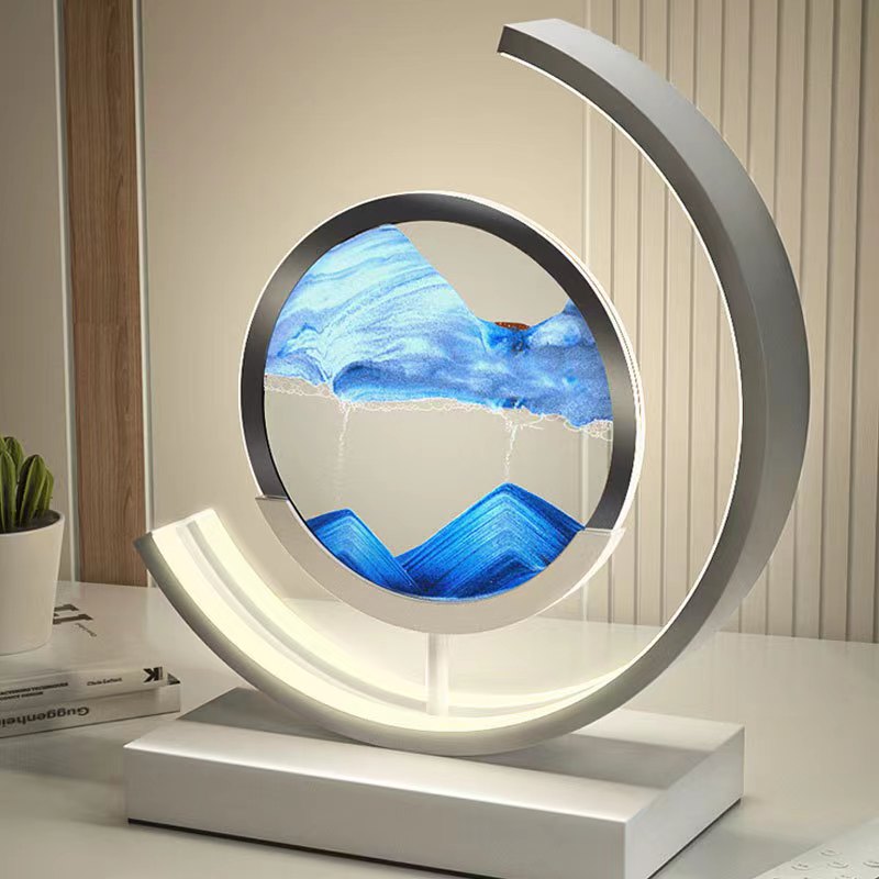 Quicksand Tafellamp Met Draaibaar Dynamisch 3D Zand En Zacht LED Licht Voor Sfeervolle Huisdecoratie En Oogbescherming
