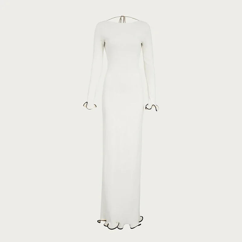 TARUXY "Sara" Gebreide Mini-jurk voor Dames - Elegante Contrastkleur Trui-jurk