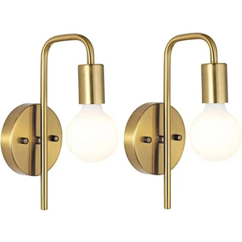 Noordse Wandlamp Goud en Zwart - Retro Muurlamp voor Binnen, Stijlvolle Wandverlichting voor Woonkamer en Slaapkamer-1