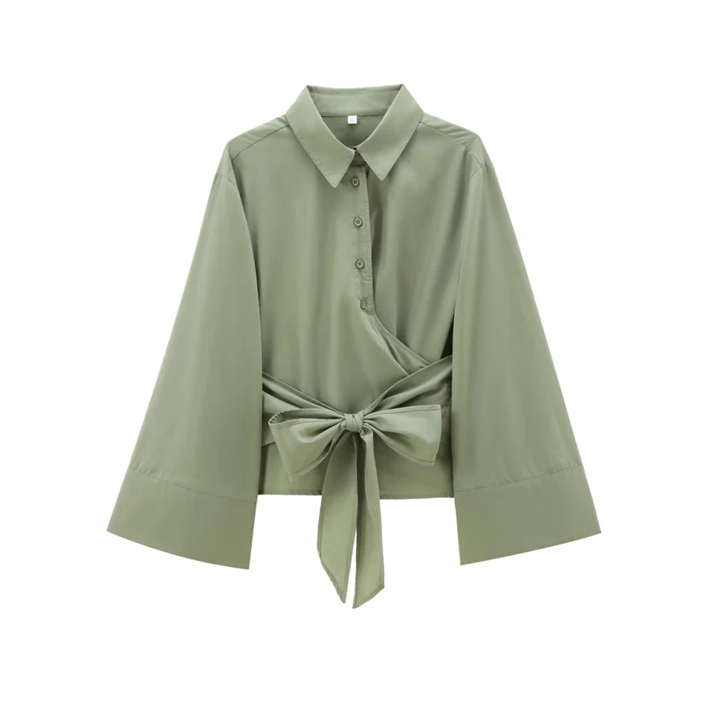 Variant image for Dames Blouse Zwart M Polyester met Lange Mouwen en Vlinderdas-1