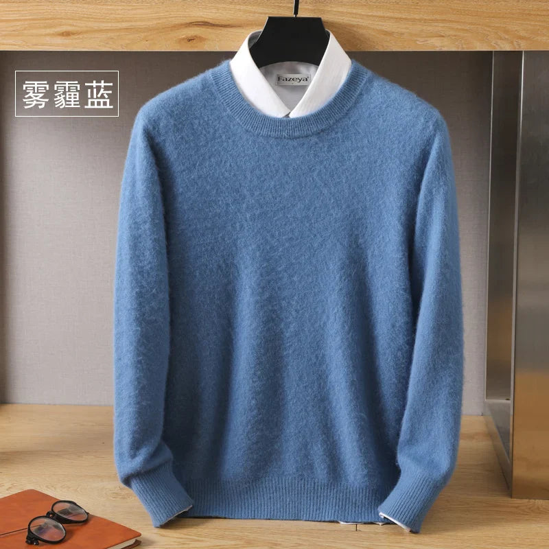 Leonard: Luxe 100% Pure Kasjmier Trui | Japanse Brei - O-Hals Pullover