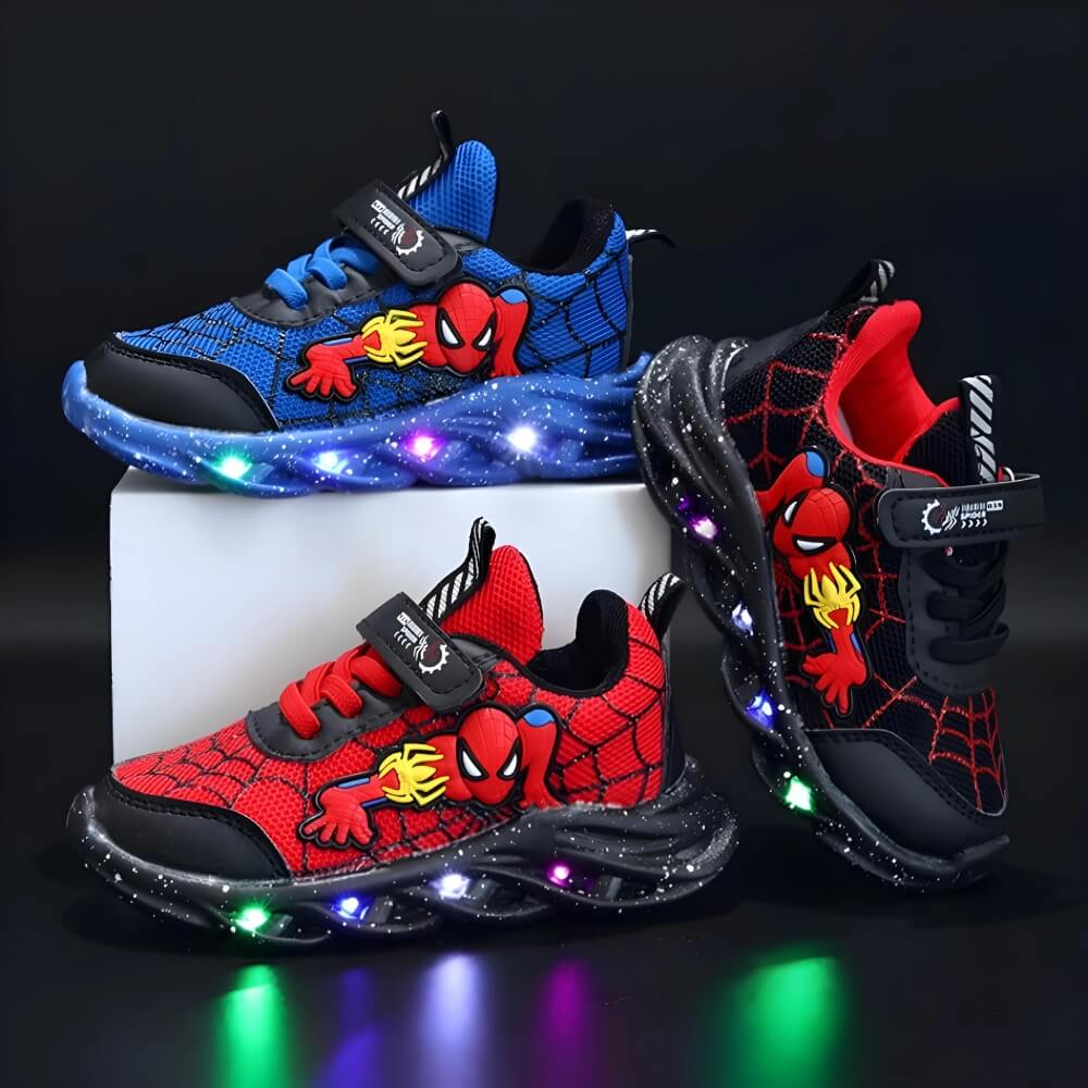 Superheld LED Sneakers voor Kinderen – Met Verlichte Klittenbandsluiting