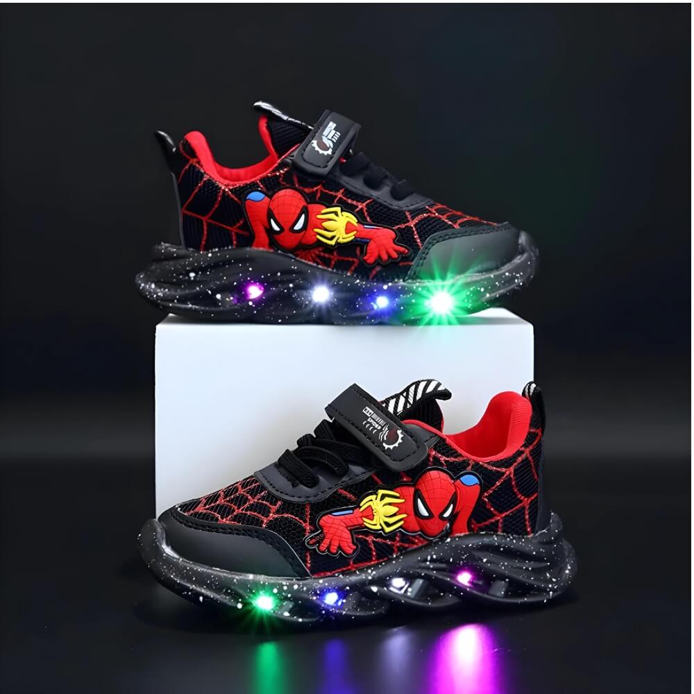 Superheld LED Sneakers voor Kinderen – Met Verlichte Klittenbandsluiting