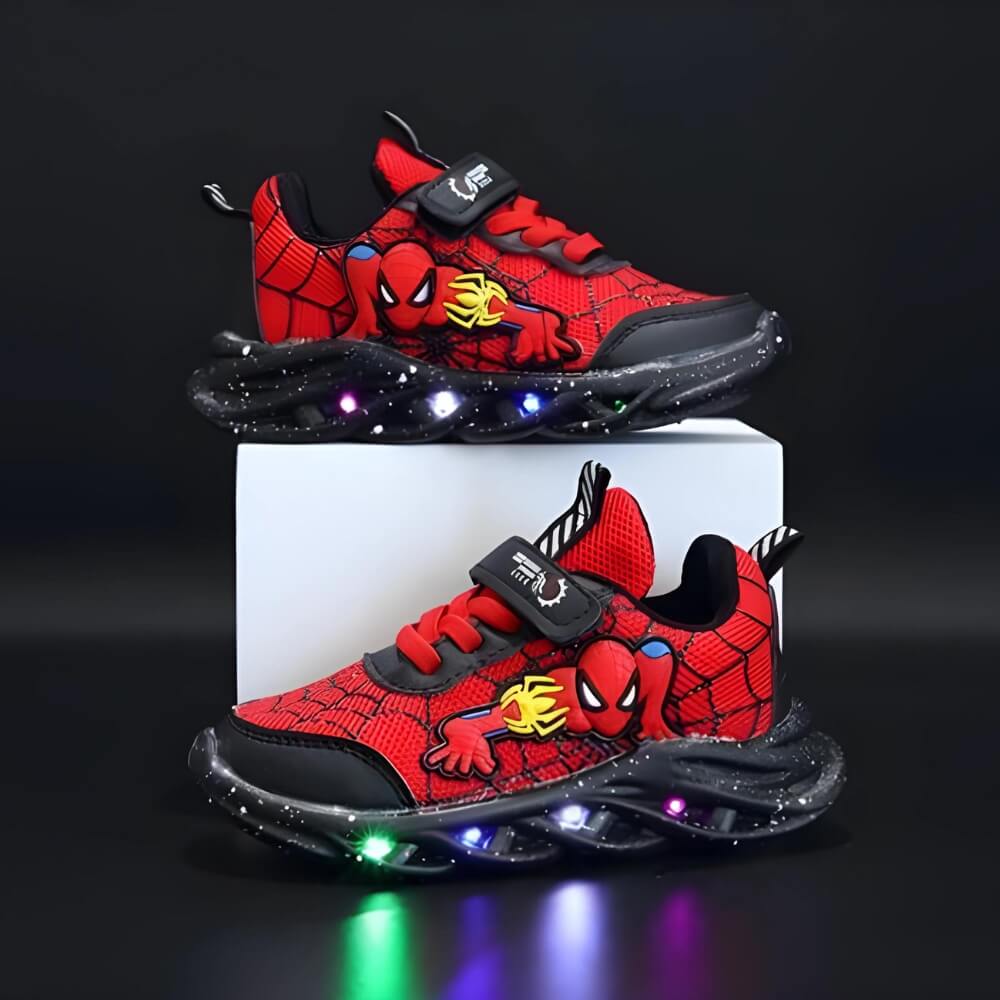 Superheld LED Sneakers voor Kinderen – Met Verlichte Klittenbandsluiting