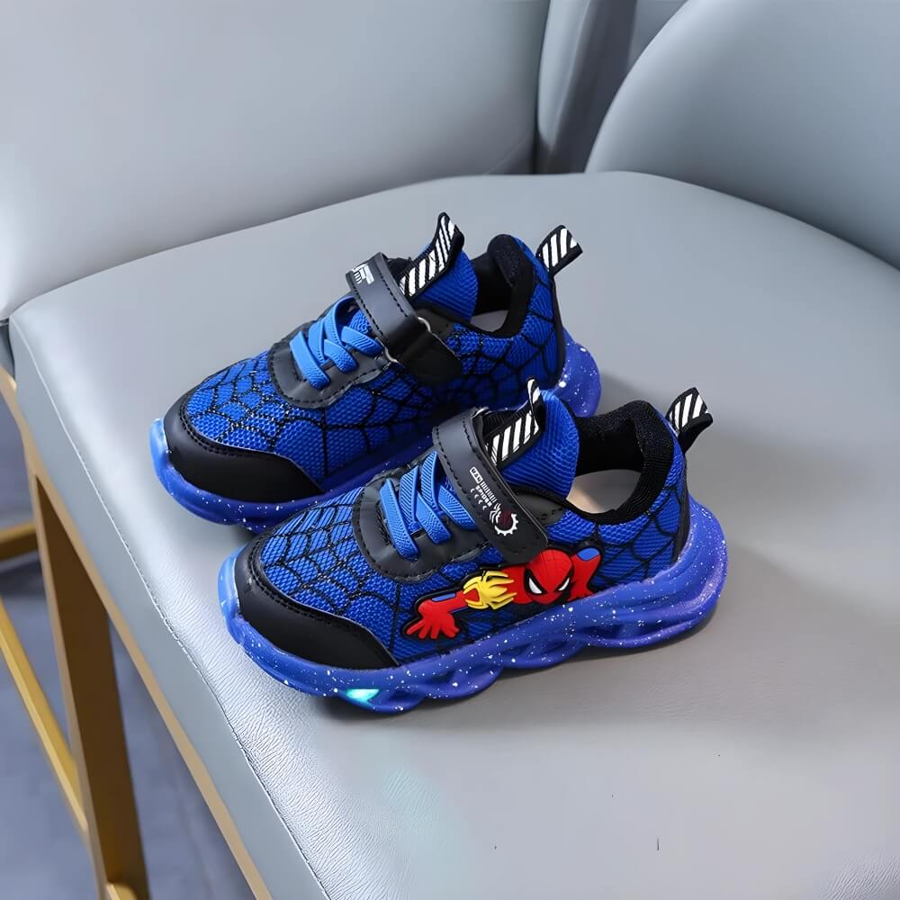 Superheld LED Sneakers voor Kinderen – Met Verlichte Klittenbandsluiting