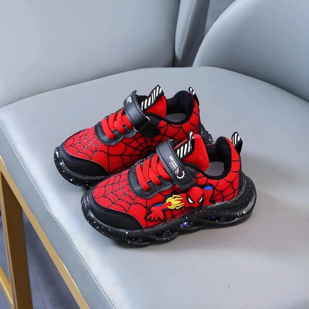 Superheld LED Sneakers voor Kinderen – Met Verlichte Klittenbandsluiting