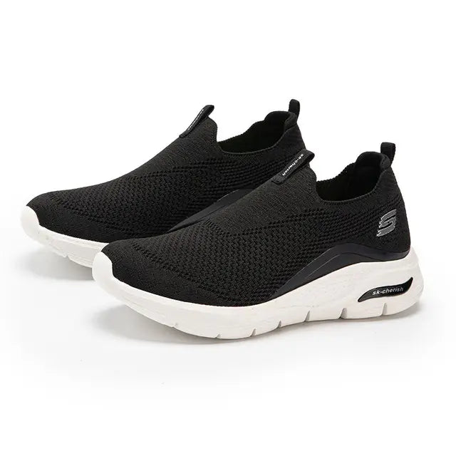 Hommes - Comfortabele zwarte slip-on sneakers