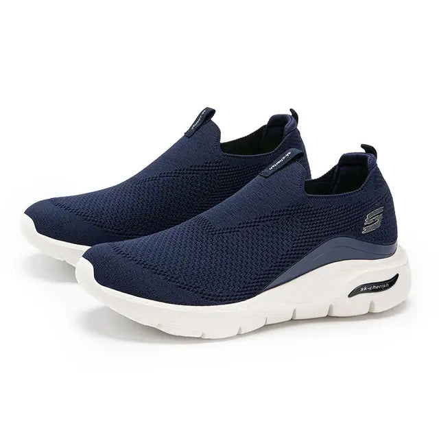 Hommes - Comfortabele zwarte slip-on sneakers