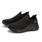 Hommes - Comfortabele zwarte slip-on sneakers