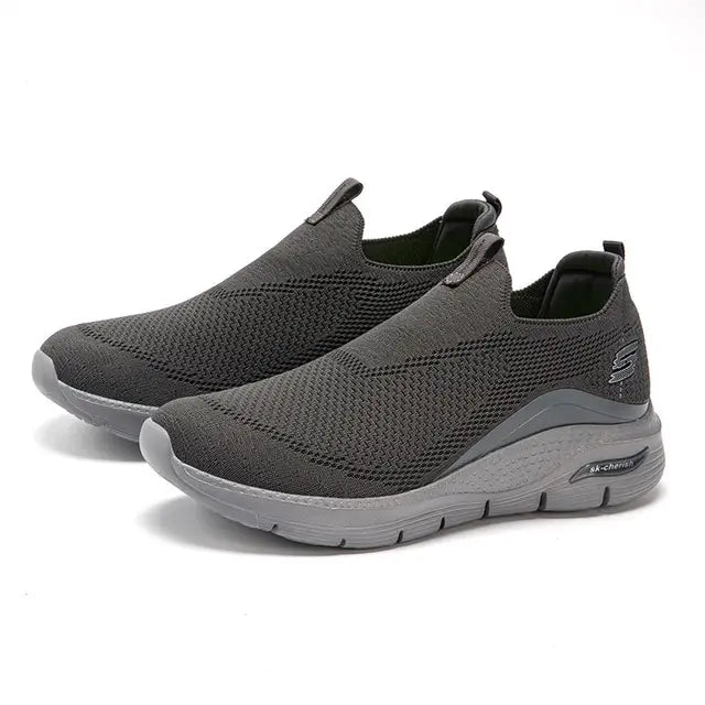 Hommes - Comfortabele zwarte slip-on sneakers