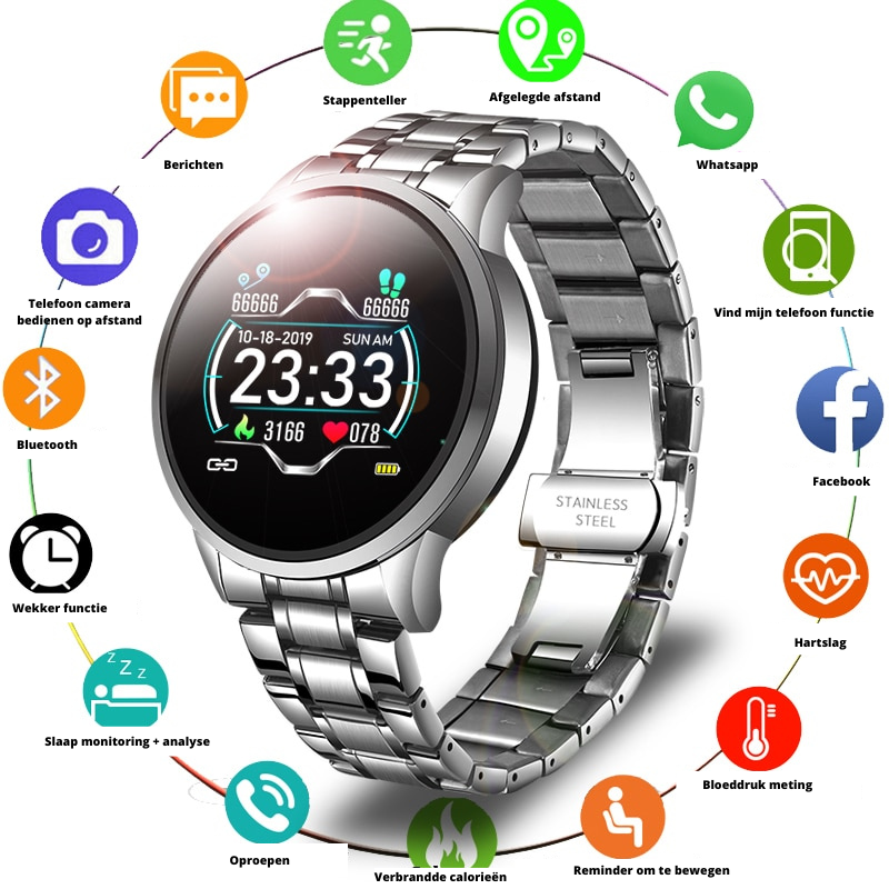 Classic Smartwatch | Klassieke Looks met Hedendaagse Technologie voor Gezondheid en Connectiviteit