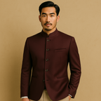 Labyrinth - Stijlvolle Elegante Blazer Heren | Luxe Tailoring met Opstaande Kraag