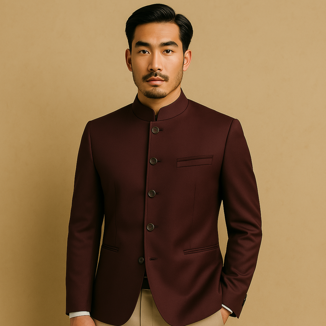 Labyrinth - Stijlvolle Elegante Blazer Heren | Luxe Tailoring met Opstaande Kraag