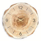 Wandklok Hout – Stille Ronde Klok met Realistische Textuur