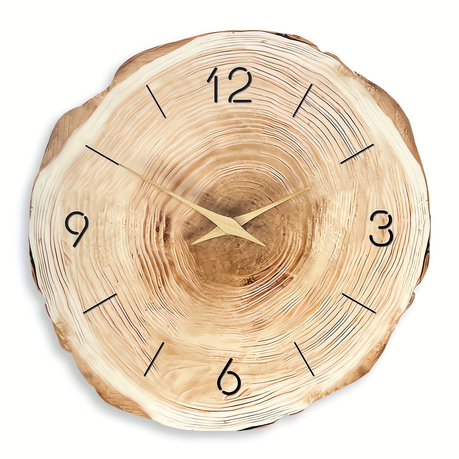 Wandklok Hout – Stille Ronde Klok met Realistische Textuur