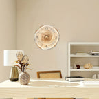 Wandklok Hout – Stille Ronde Klok met Realistische Textuur
