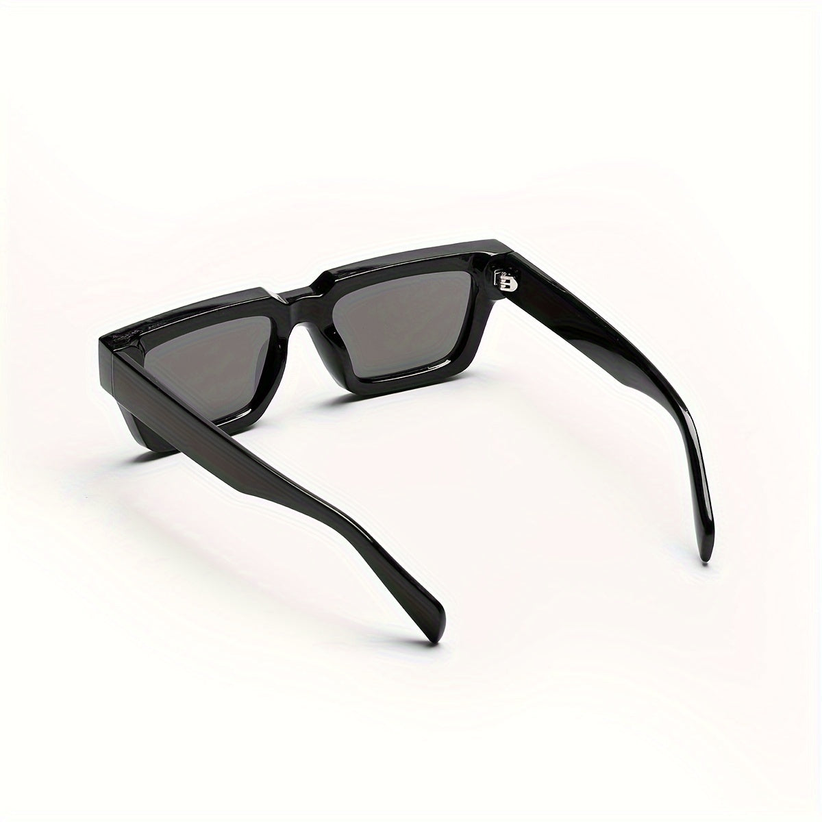 Stoere Zwarte Retro Zonnebril Dames en Heren met Vierkant Frame 1