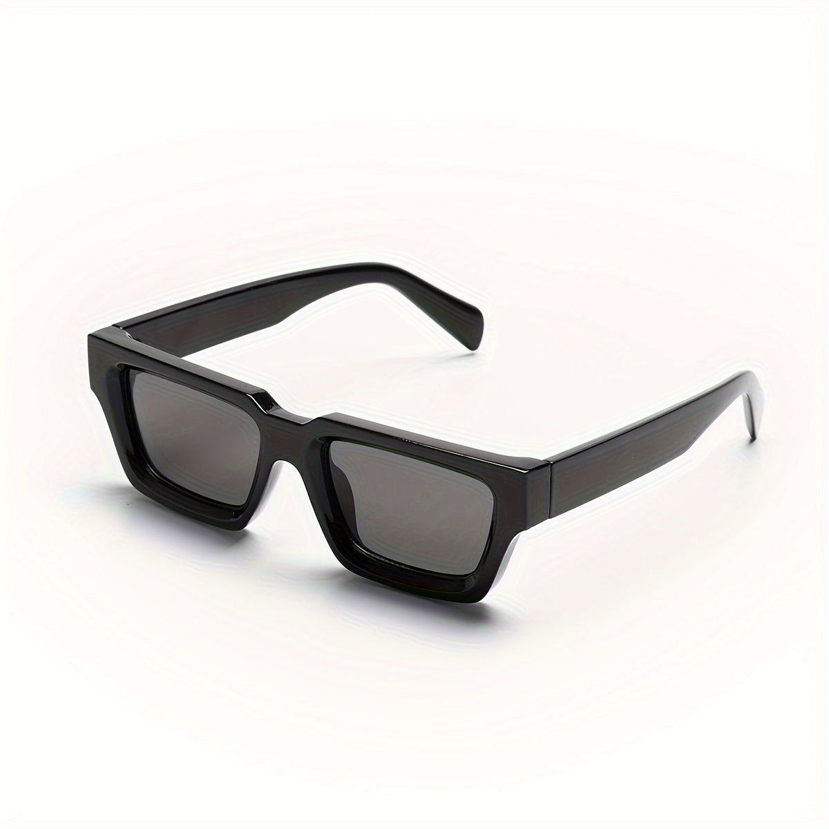 Stoere Zwarte Retro Zonnebril Dames en Heren met Vierkant Frame 4