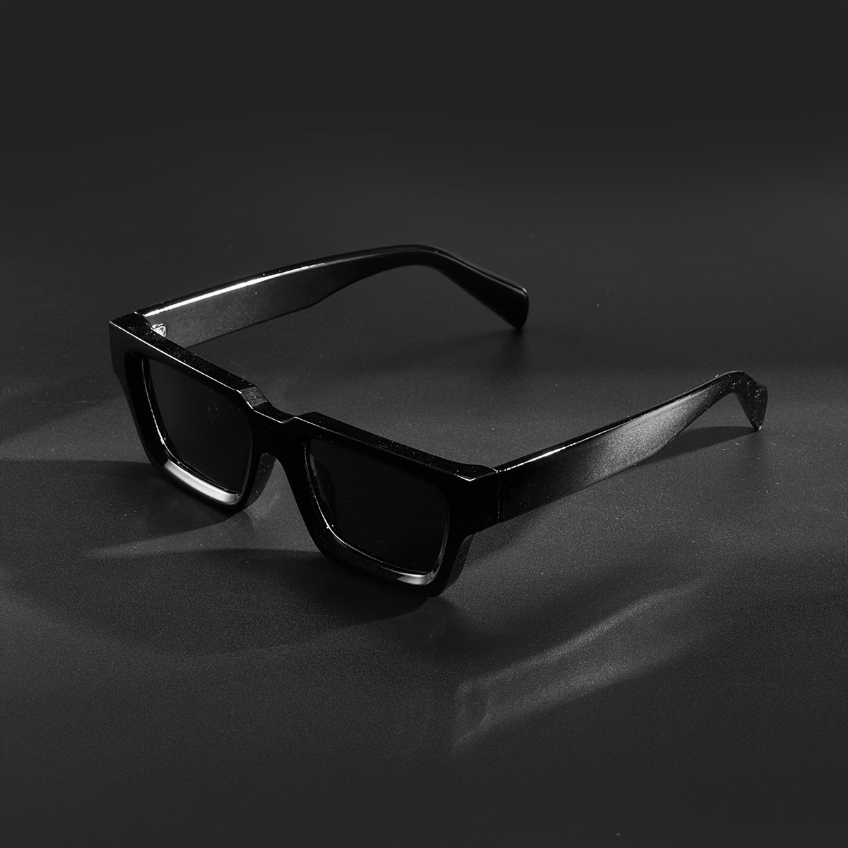 Stoere Zwarte Retro Zonnebril Dames en Heren met Vierkant Frame 6