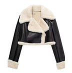Stoere, met fleece gevoerde korte damesjas 0
