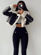 Stoere, met fleece gevoerde korte damesjas 2