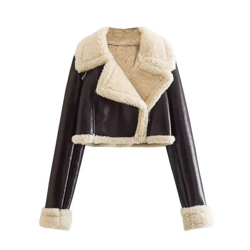 Stoere, met fleece gevoerde korte damesjas 4