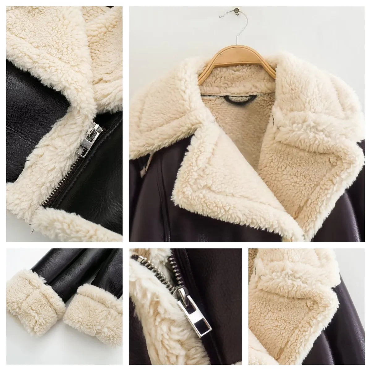 Stoere, met fleece gevoerde korte damesjas 5