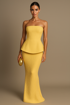 Strapless maxi-jurk 0