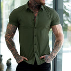 Stretch Muscle Shirt met Korte Mouwen - LeoFit 3