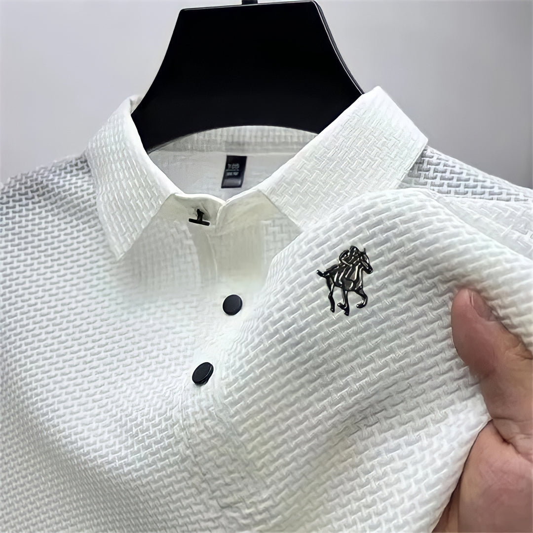 Strijkvrij slim fit poloshirt | Gestructureerd 10
