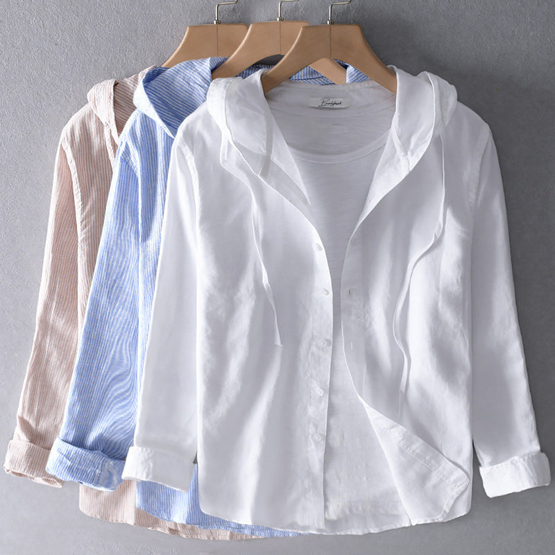 Linnen Shirt Gevoerd Lichtgewicht Ademend Casual Top