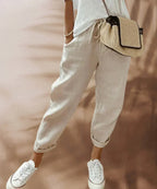 Vrouwen Relaxed Fit Broek Met Elastische Taille En Verstelbaar Touwtje Voor Lichtgewicht Casual Wear