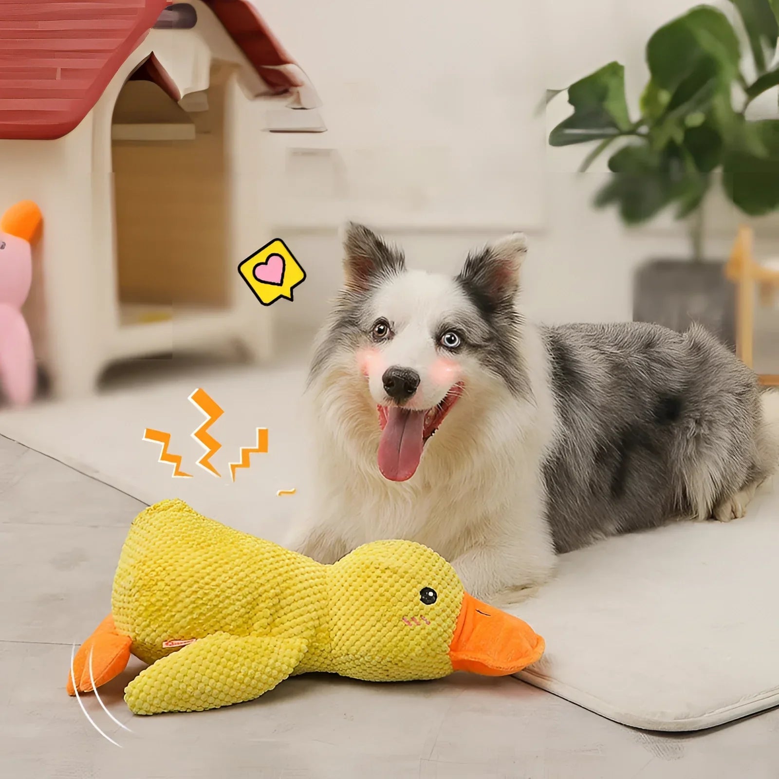 Grote Duurzame Pluche Eend Speelgoed voor Honden - Zachte Knuffelige Comfort
