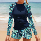 Tankini Set Dames met Lange Mouwen en Shorts – Comfortabele Zwemkleding 0