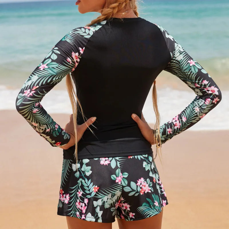 Tankini Set Dames met Lange Mouwen en Shorts – Comfortabele Zwemkleding 3