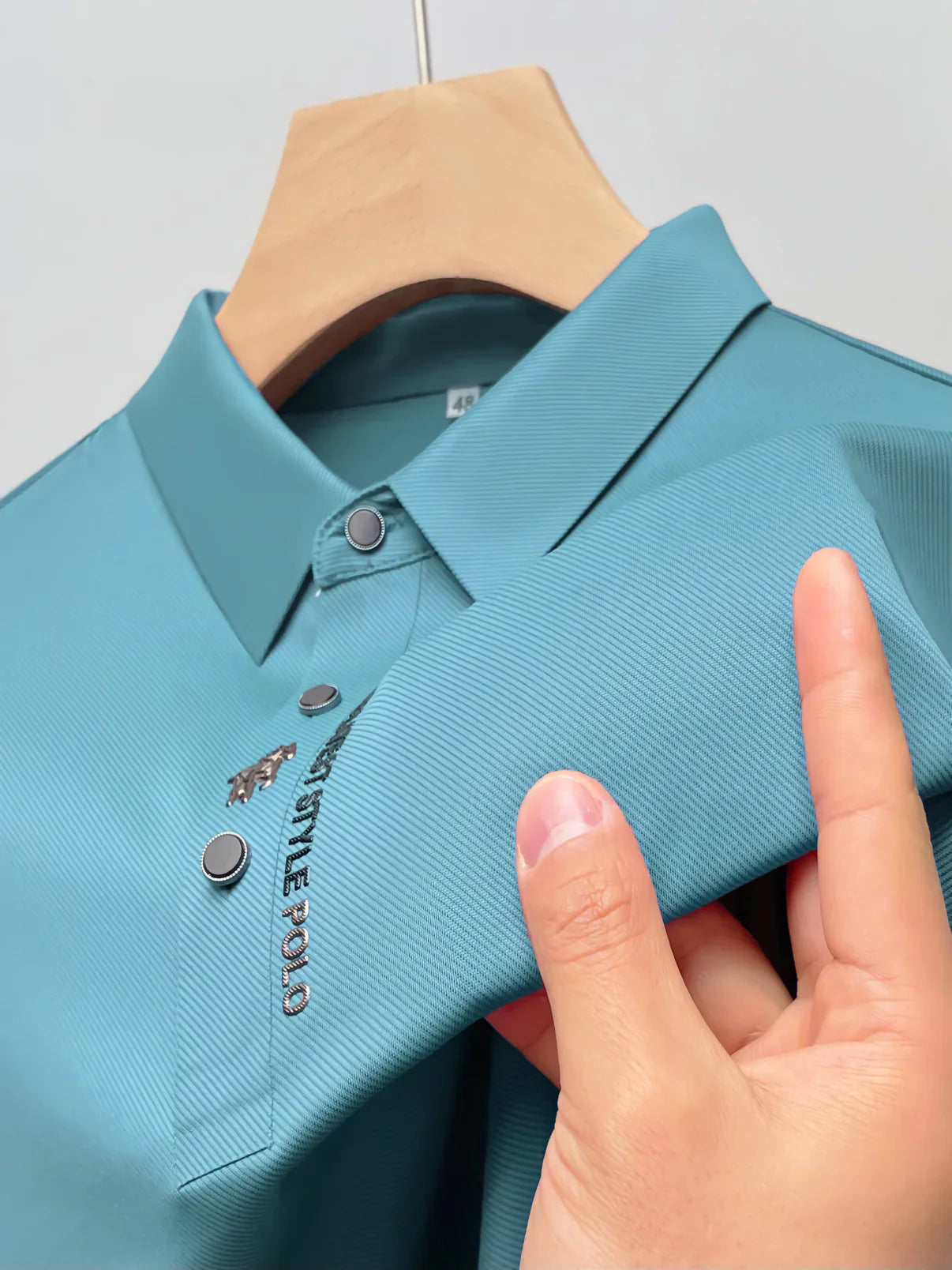 Variant image for Heren Poloshirt Blauw M Spierfit Katoen-41