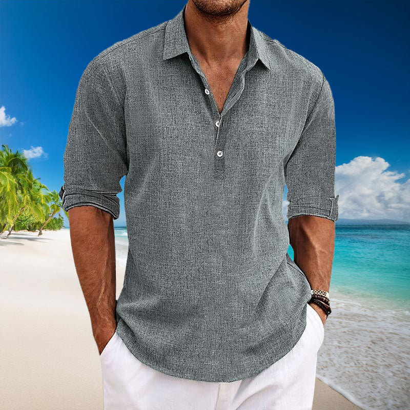 Casual Linnen Langsleeve Shirt voor Heren en Dames