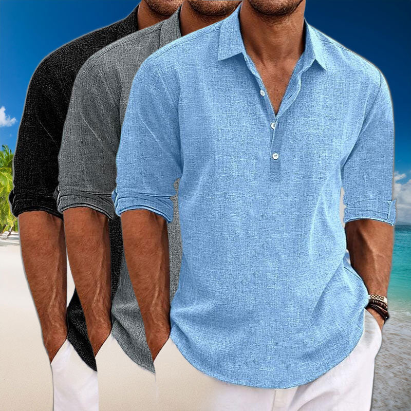 Casual Linnen Langsleeve Shirt voor Heren en Dames