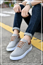 Sneakers Canvas Heren Wit Platte Zool Comfort Dagelijks