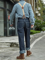 Unisex Denim Overalls Katoen Gestreept 3
