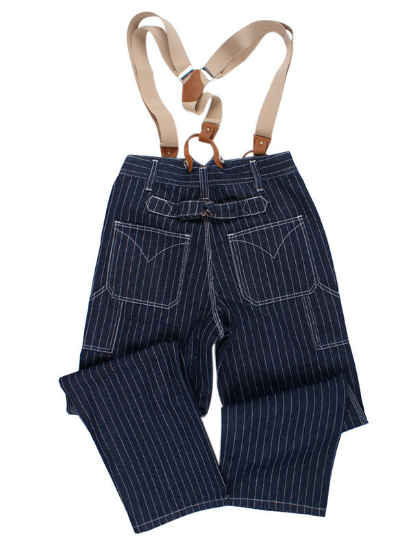 Unisex Denim Overalls Katoen Gestreept 5