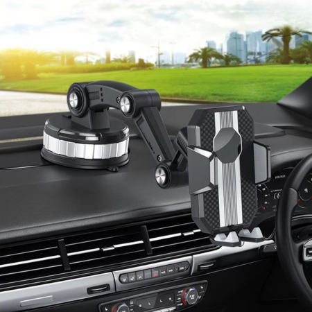 Autotelefoonhouder met Sterke Zuignap, 360° Rotatie, Eén-Hand Bediening – Universele Smartphone Houder voor Auto