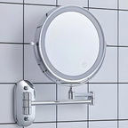 Chroomzilver Oplaadbare LED-vergrotende spiegel voor make-up en badkamer-5