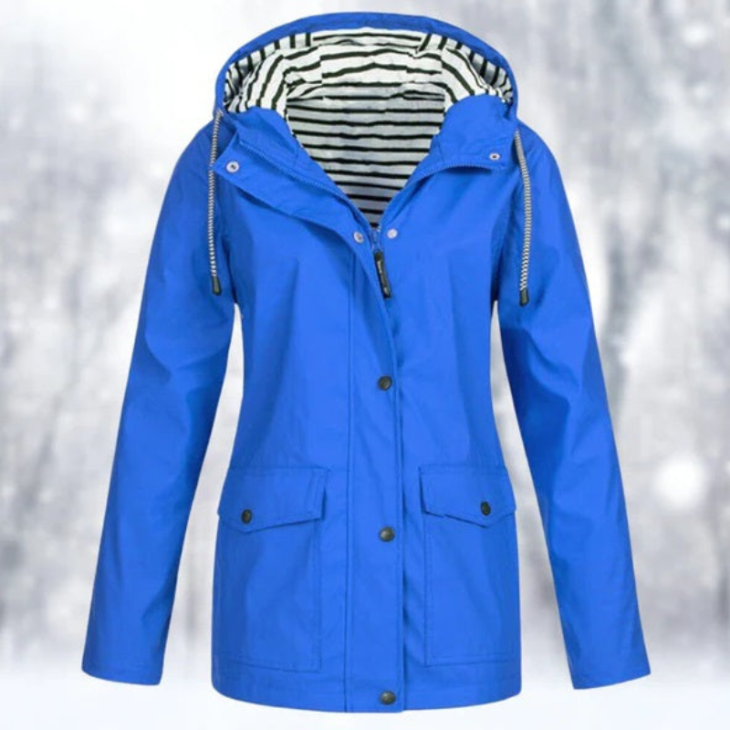Dames Hoodie – Waterdichte Winter Regenjas met Capuchon en Warmte