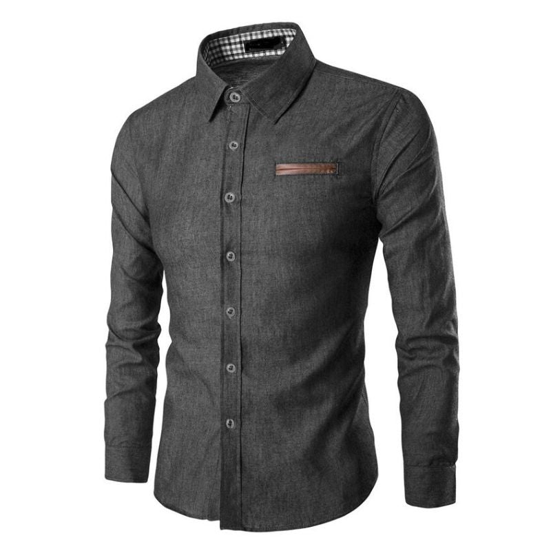 Slim Fit Denim Blouse Lichtgewicht Shirt van Duurzame Stof voor Dames met Flatterend Silhouet