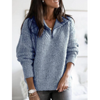 Dames Gebreide Wintertrui / Pullover - Warm met rits en comfort