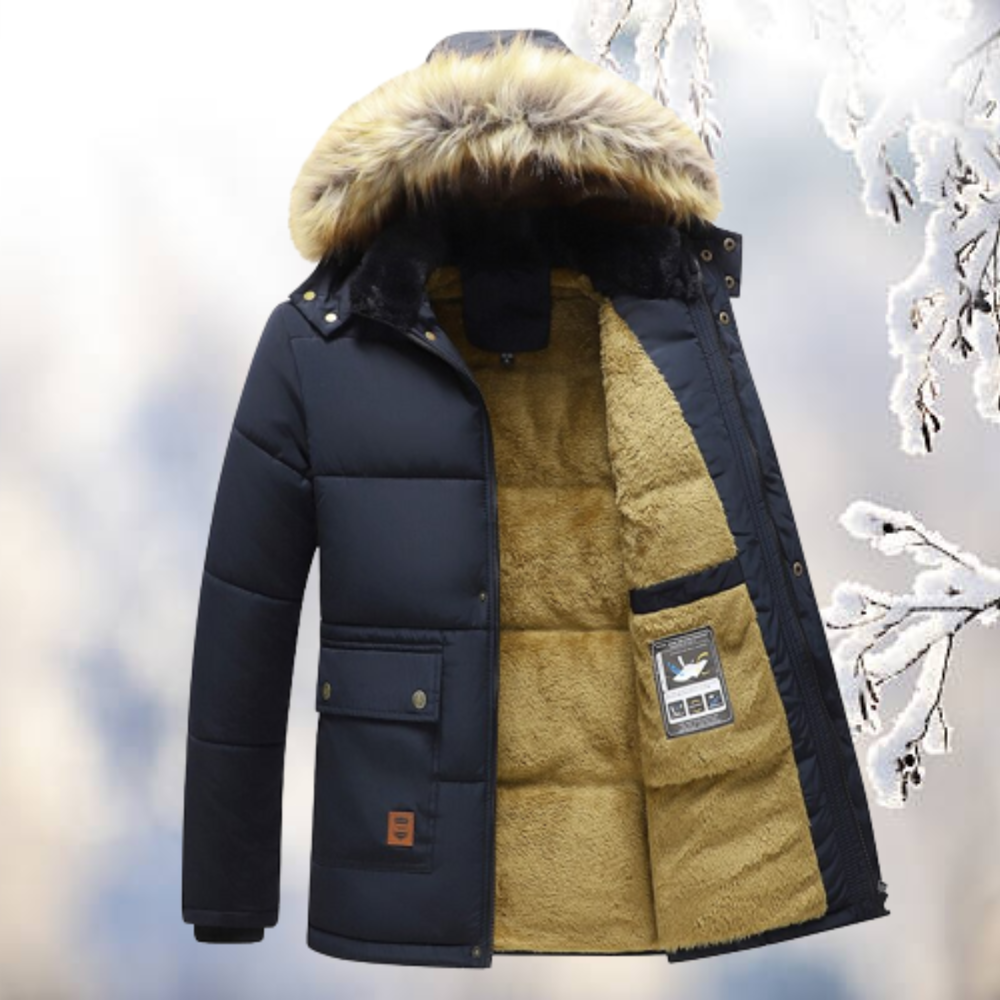 Winter Parka Heren Met Bontkap Geïsoleerde Jas Voor Koude