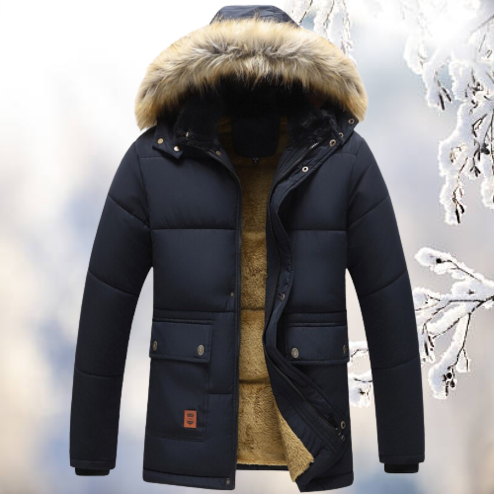 Winter Parka Heren Met Bontkap Geïsoleerde Jas Voor Koude